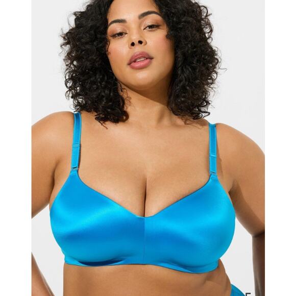 Torrid 48C Everyday Wire Free Lightly Lined Shine Back Smoothing Bra Methyl Blue - Picture 1 of 7